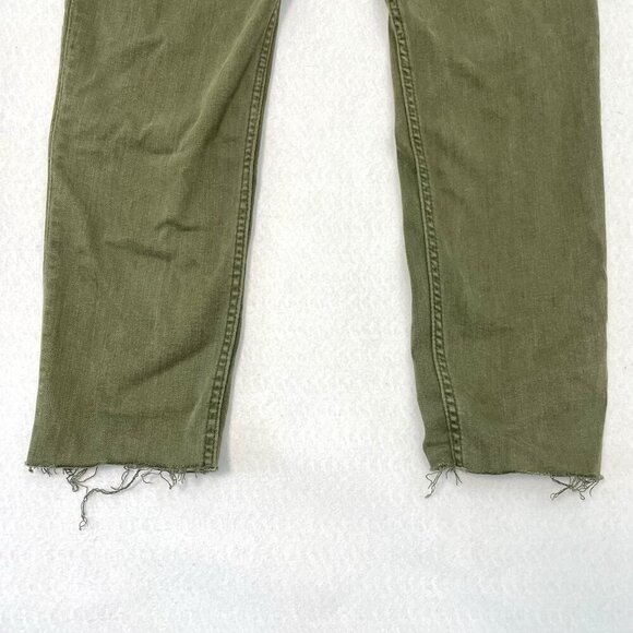 Hudson Low Rise Raw Hem Flap Pocket Skinny Jean Stretch Denim Olive Green sz 32 - Picture 2 of 9